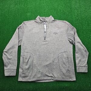 Callaway Golf Sweatshirt Mens 2XL Gray Pullover Performance Casual Zipper FLAW